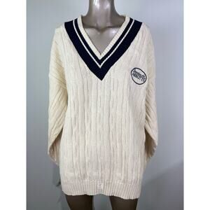 Vintage Lee Inventing The Abbots Colligiate Sweater Crème & Blue NWT